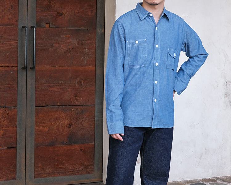 JELADO（ジェラード） Smoker Shirt スモーカーシャツ Indigo Chambray