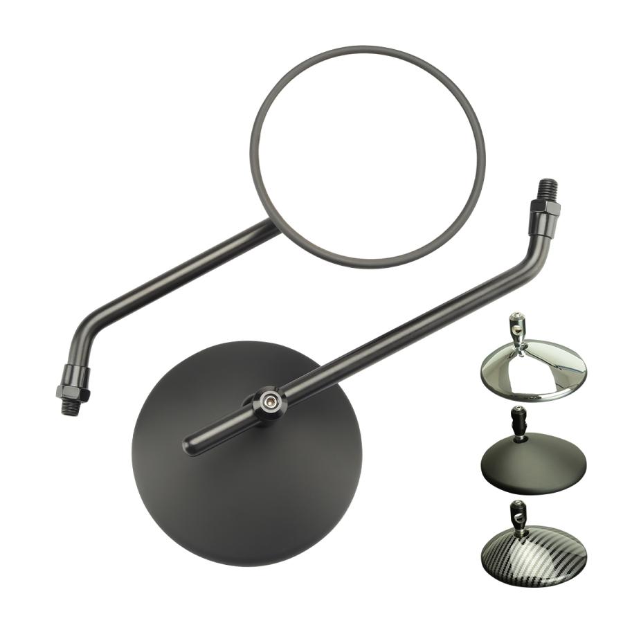 バイク ミラー 丸型タイプ ラウンドミラー 可動式 汎用 左右セット