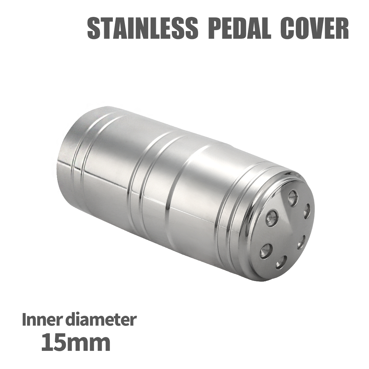 バイク キックペダルカバー ステンレス製 内長26mm 内径13mm シルバー