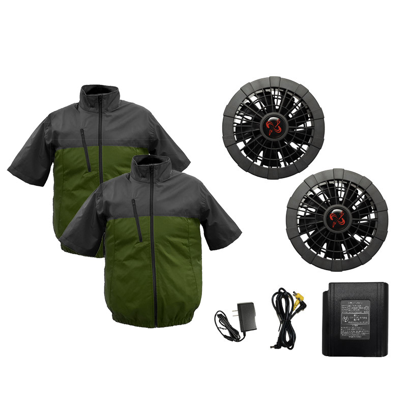 服2枚付き 空調ウェア 空調作業服 半袖 フルセット 2025 最強 ファン