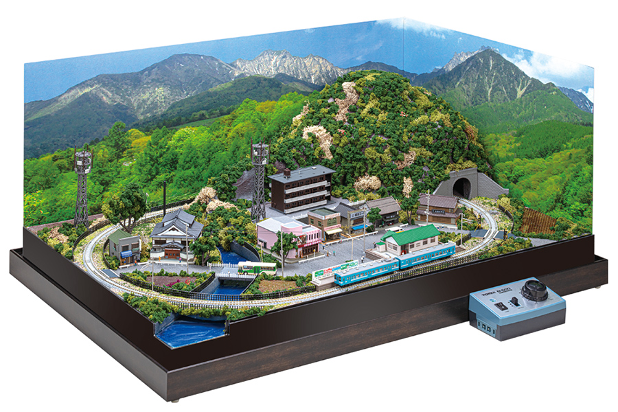 Nゲージ ジオラマ 鉄道 模型 「 想い出 鉄道 山間の街 」 119系 飯田線