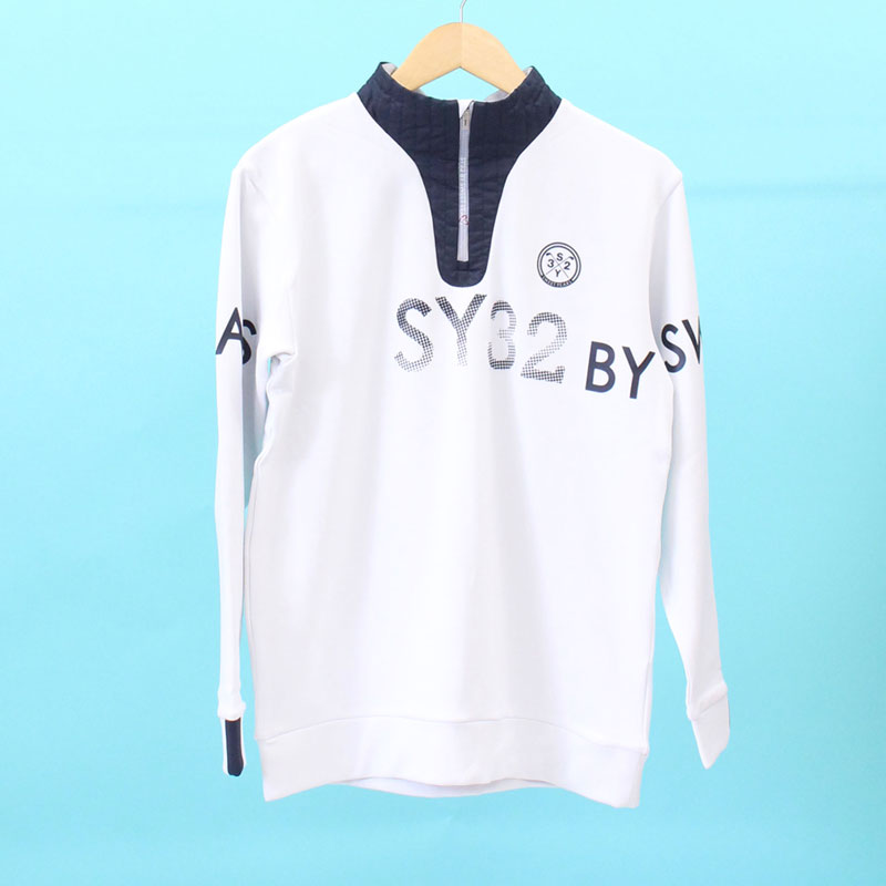 美品】SY32 ゴルフウェア ハーフジップシャツ 裏面微起毛 Lサイズ 美品