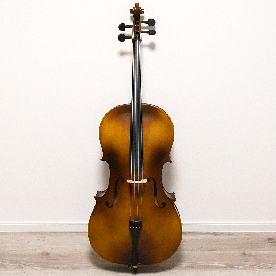 チェロ 初心者入門5点セット 本体 弓 松脂 駒 ケース cello 入門用