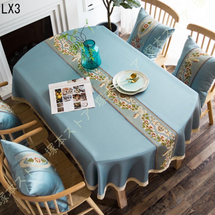 コットンリネンタッセル長方形 楕円形テーブルクロスキッチン