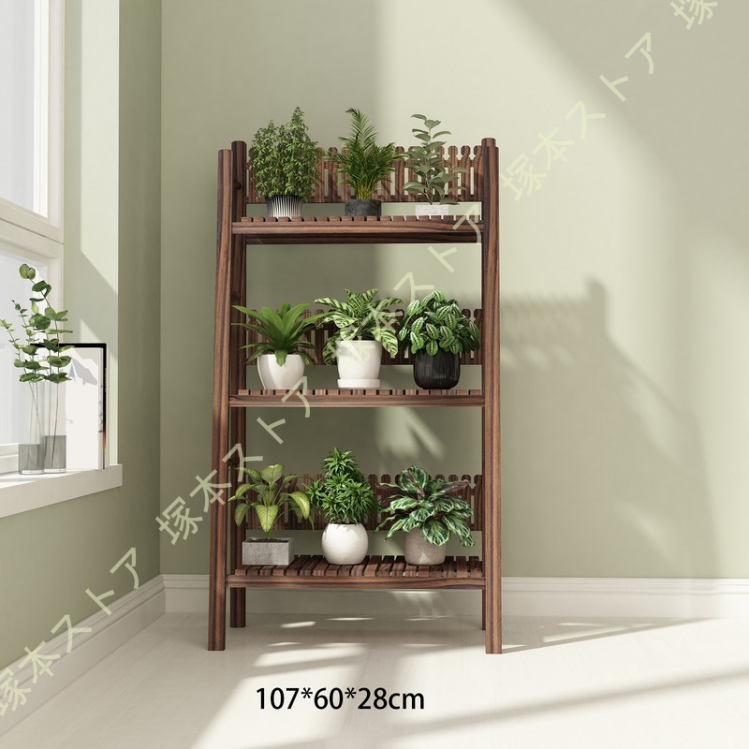 フラワースタンド 木製 3段 ガーデンラック 大型 フラワーラック 園芸