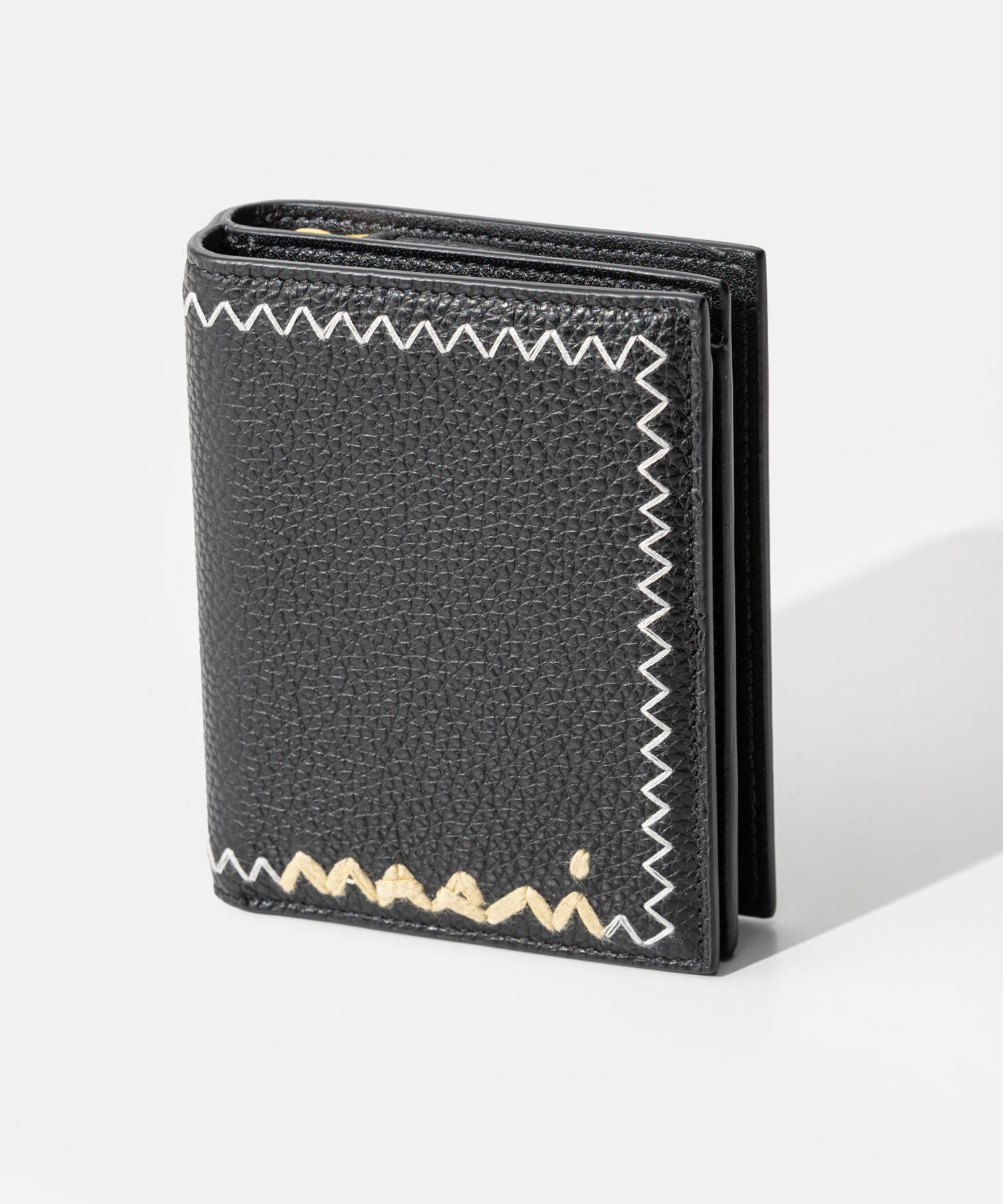MARNI（マルニ） MARNI COMPACT WALLET WITH ZIPPER SYMBOL LOGO