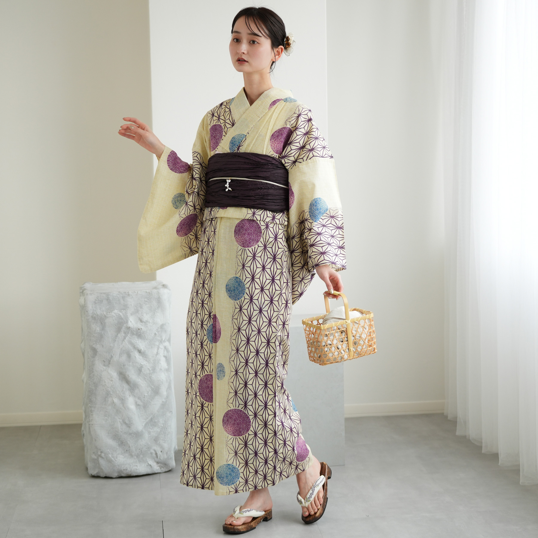 utatane 浴衣 セット レディース 浴衣3点セット 浴衣/帯/下駄 古典柄