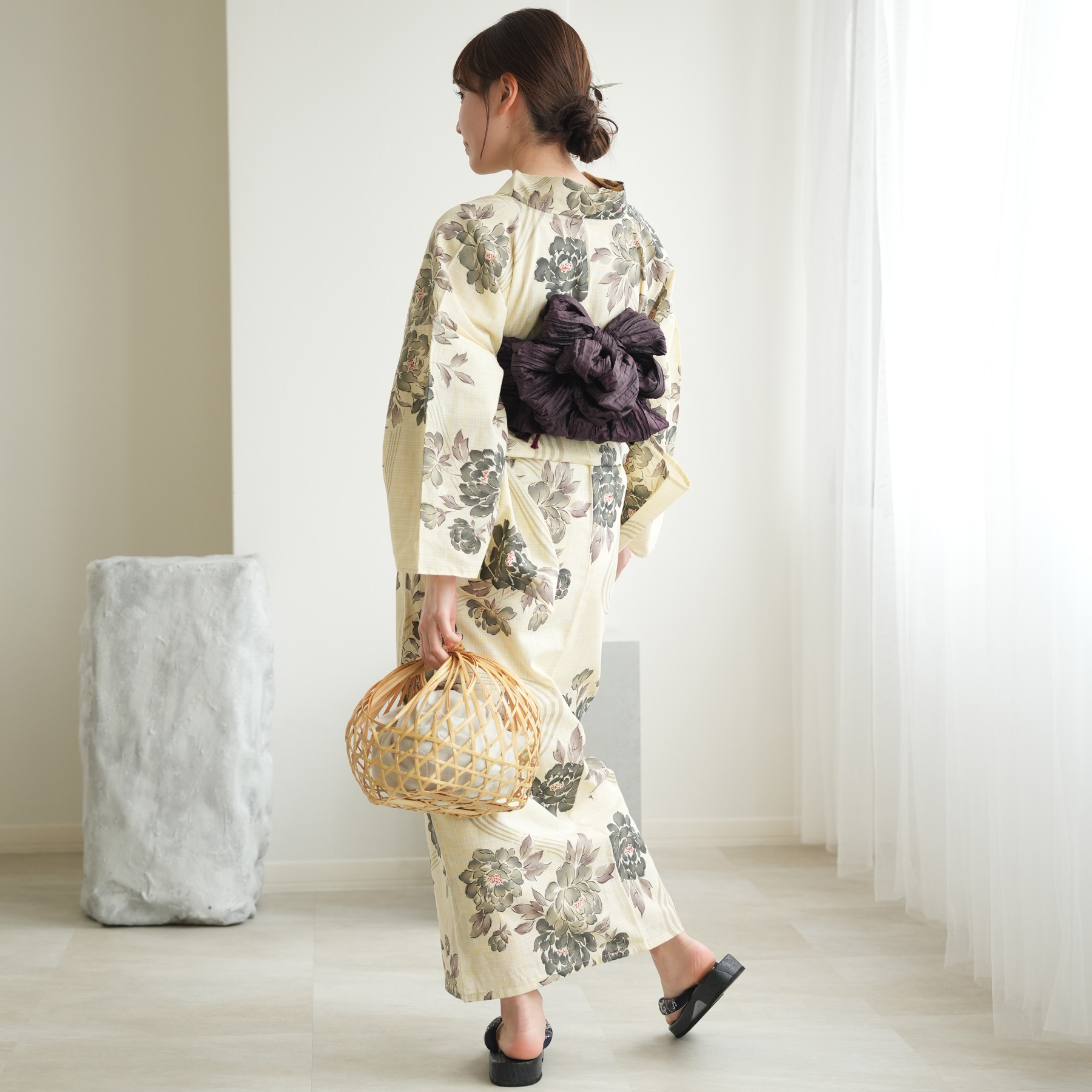 utatane 浴衣 セット レディース フリーサイズ 3点セット 浴衣/帯/下駄