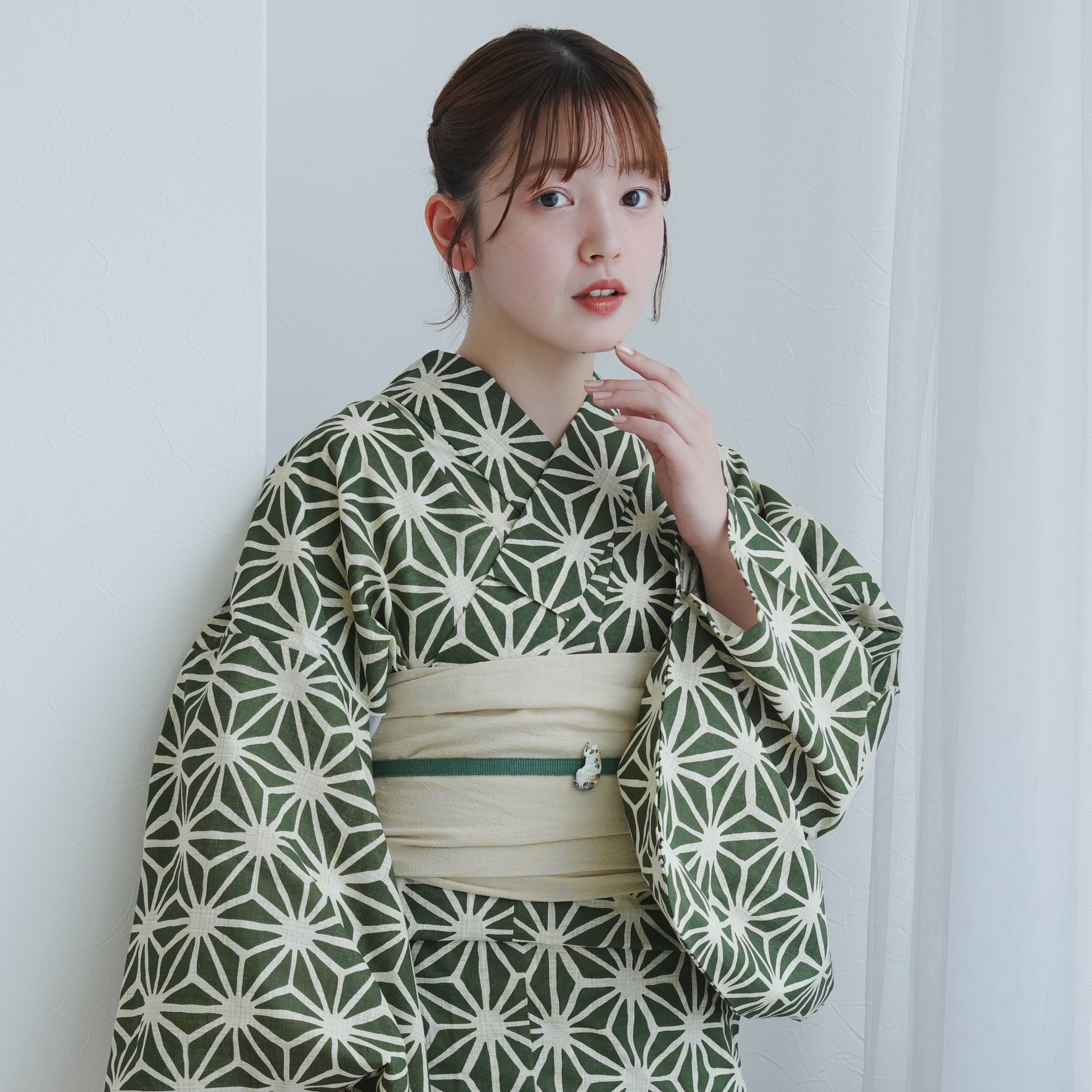 utatane 浴衣 レディース セット（浴衣 帯 下駄） フリーサイズ 古典柄