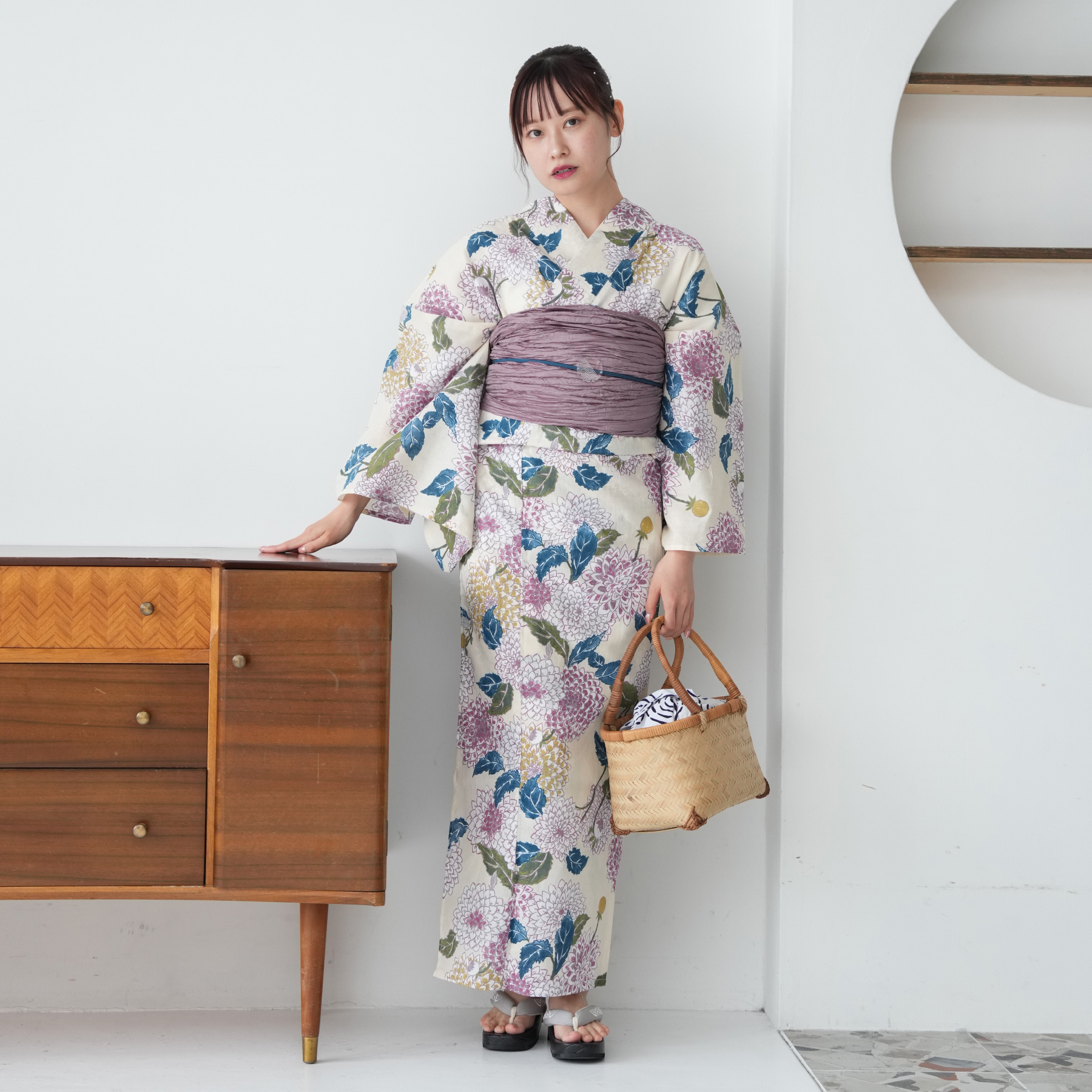 utatane 浴衣 レディース セット 浴衣/帯/下駄 フリーサイズ 古典柄