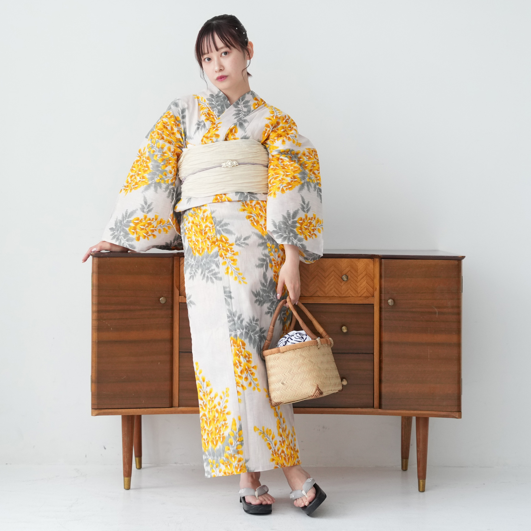 utatane 浴衣 レディース セット 3点セット（浴衣 帯 下駄）utatane