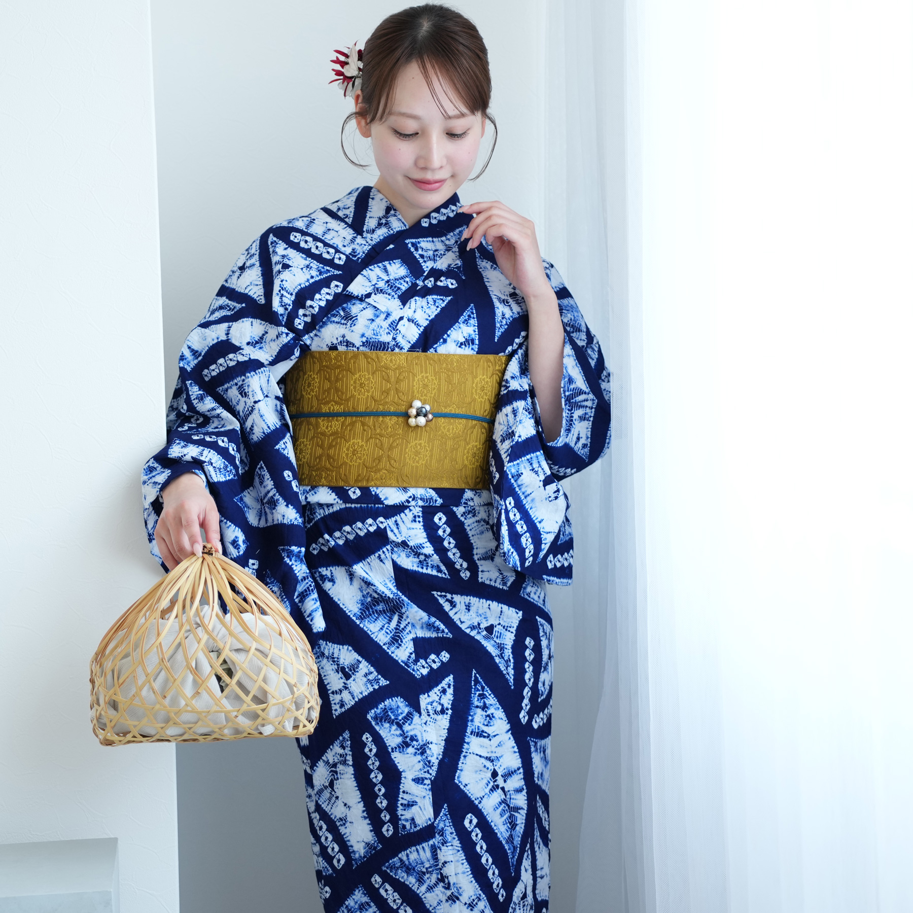 浴衣 レディース セット utatane 有松絞り 浴衣3点セット 絞り 久野