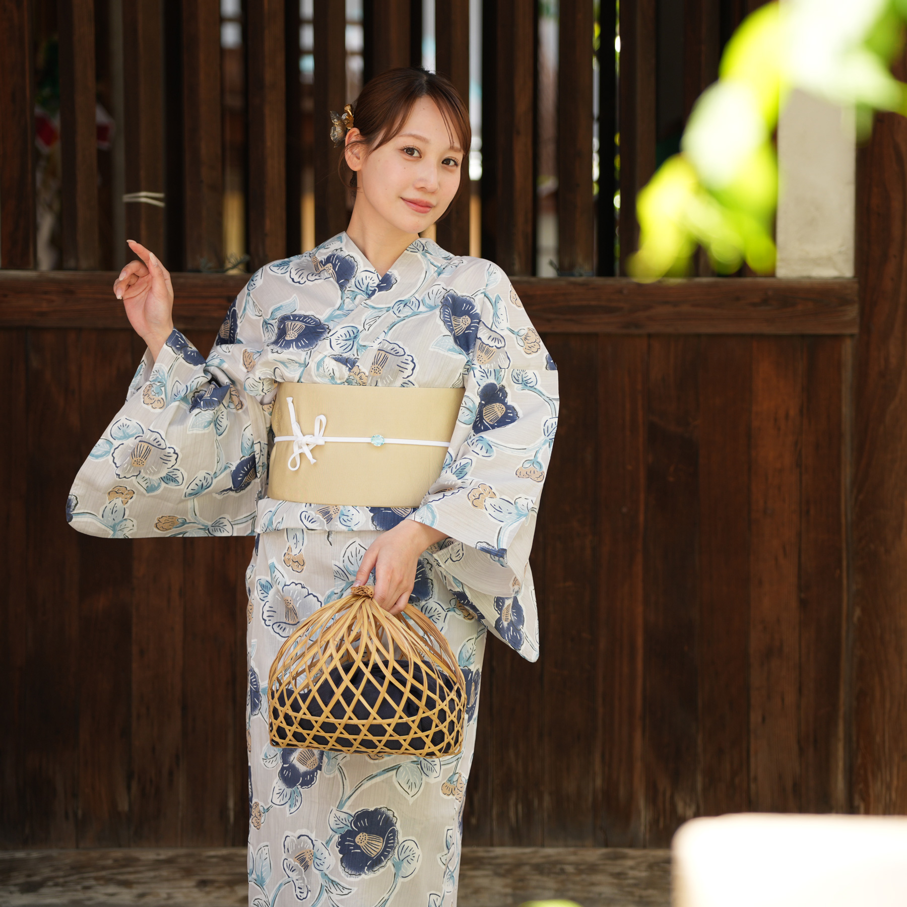 utatane 浴衣 レディース セット 高級変わり織 浴衣3点セット 薄グレー