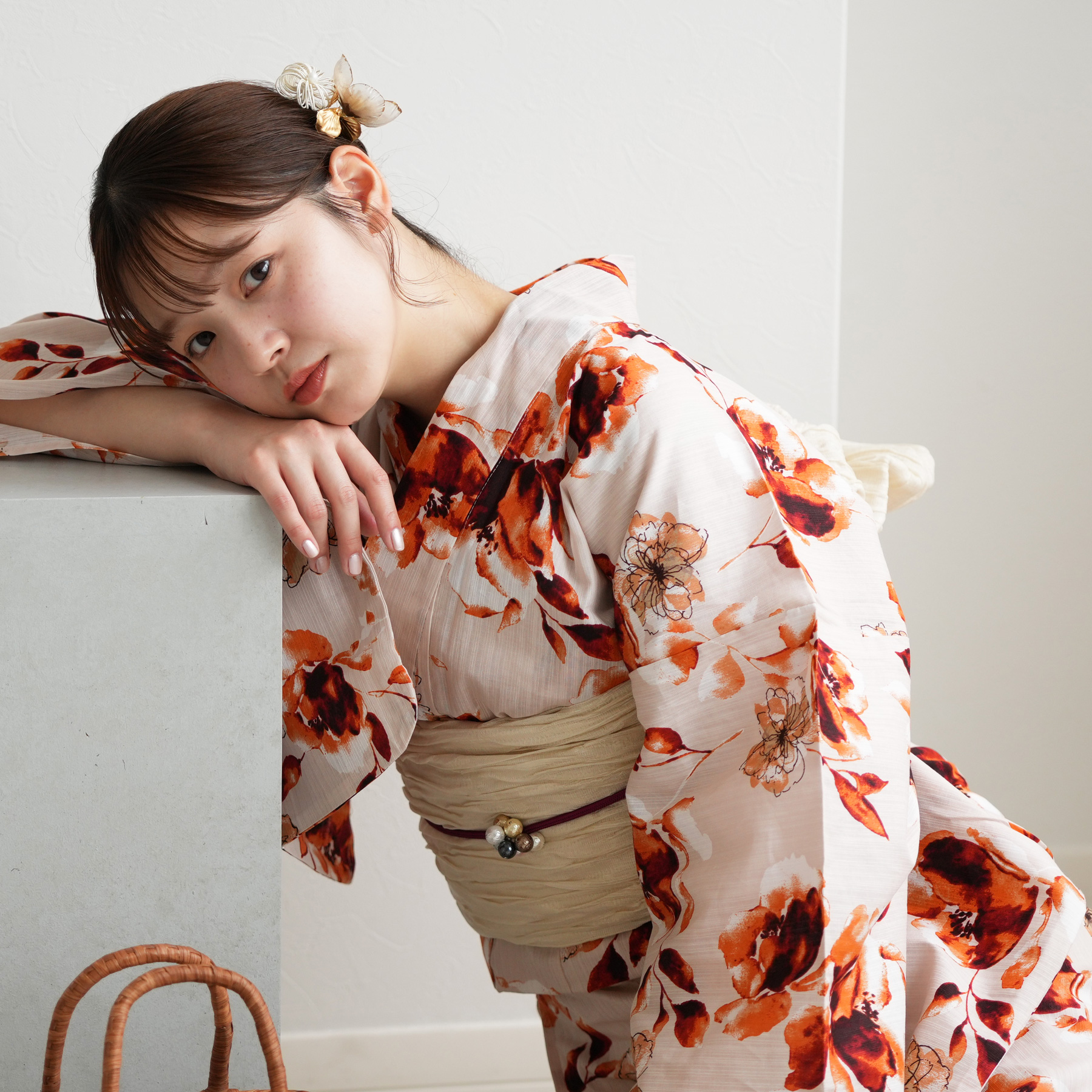 浴衣 レディース セット ひよこ商店 高級変わり織 浴衣3点セット 青碧