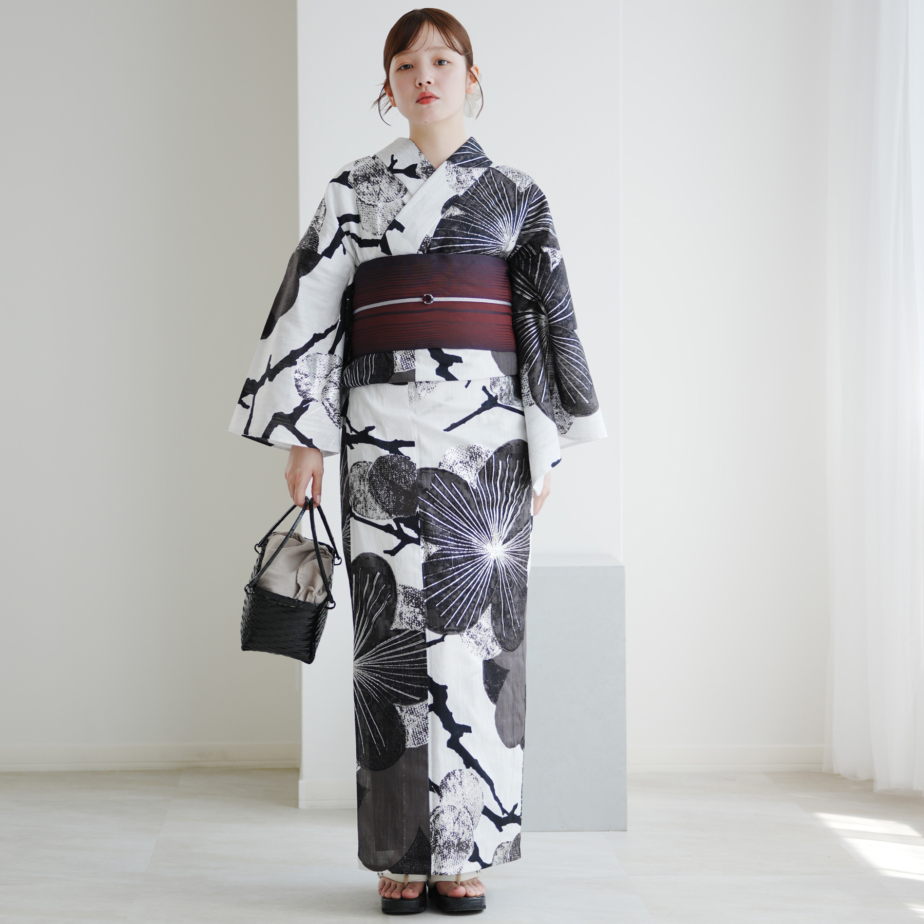 浴衣 レディース セット 誉田屋源兵衛 浴衣3点セット 桜花抄 白