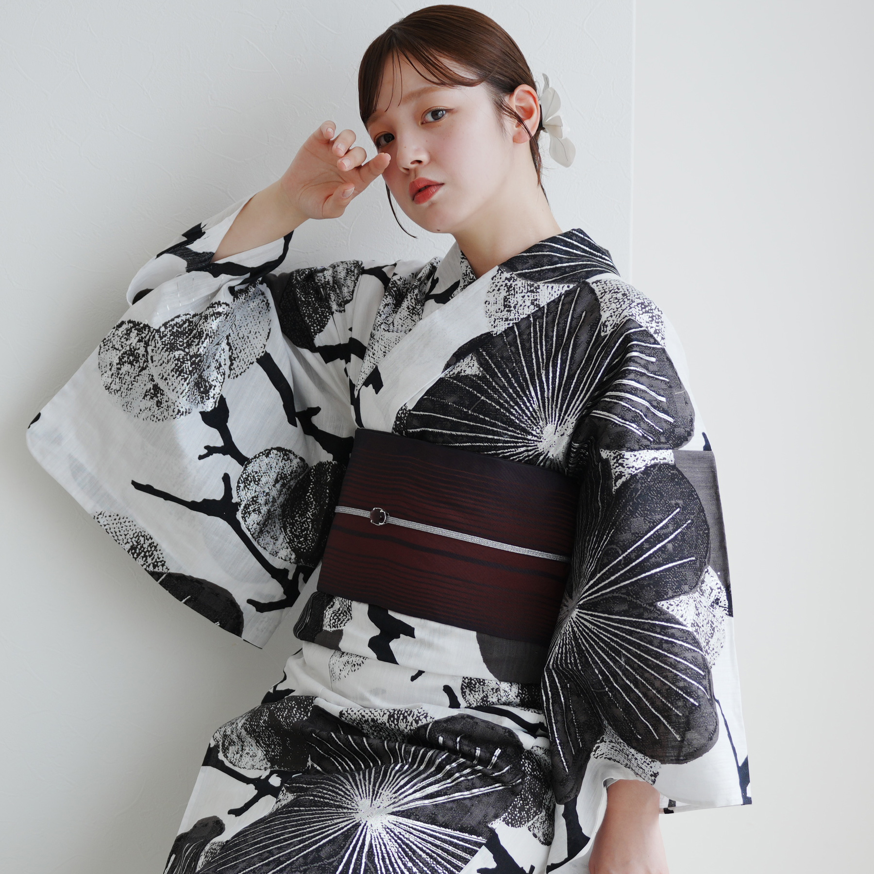 浴衣 レディース セット 誉田屋源兵衛 浴衣3点セット 桜花抄 白