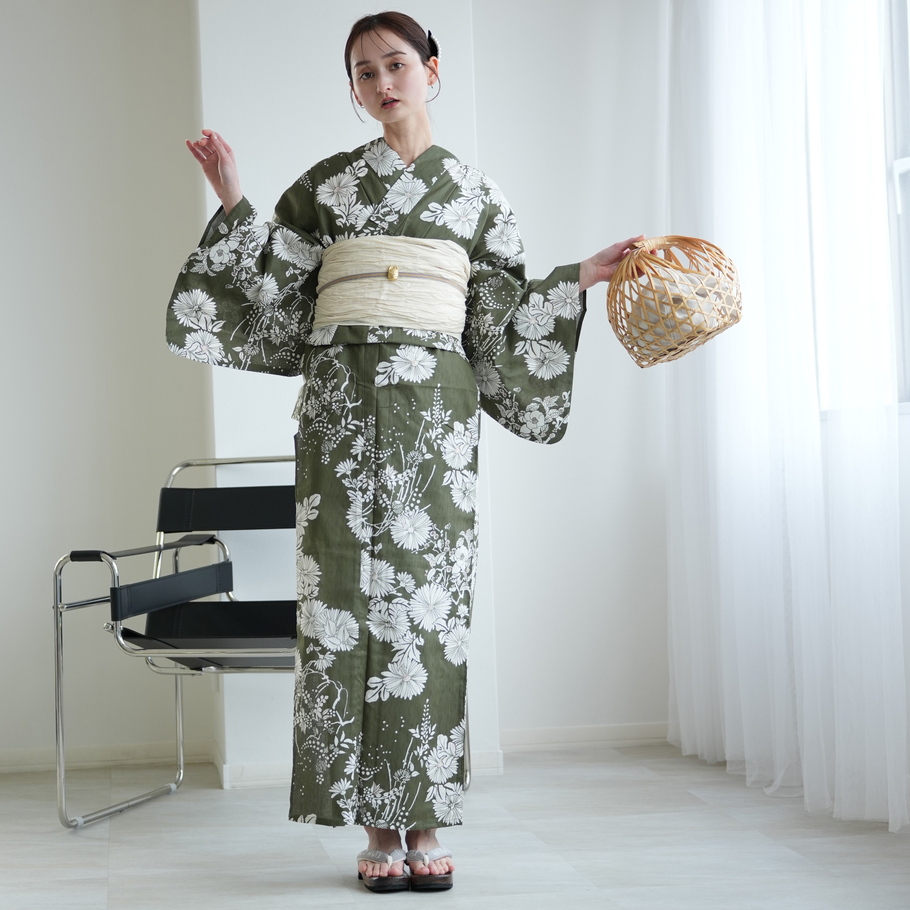 utatane 浴衣 レディース セット 浴衣/帯/下駄 フリーサイズ 古典柄