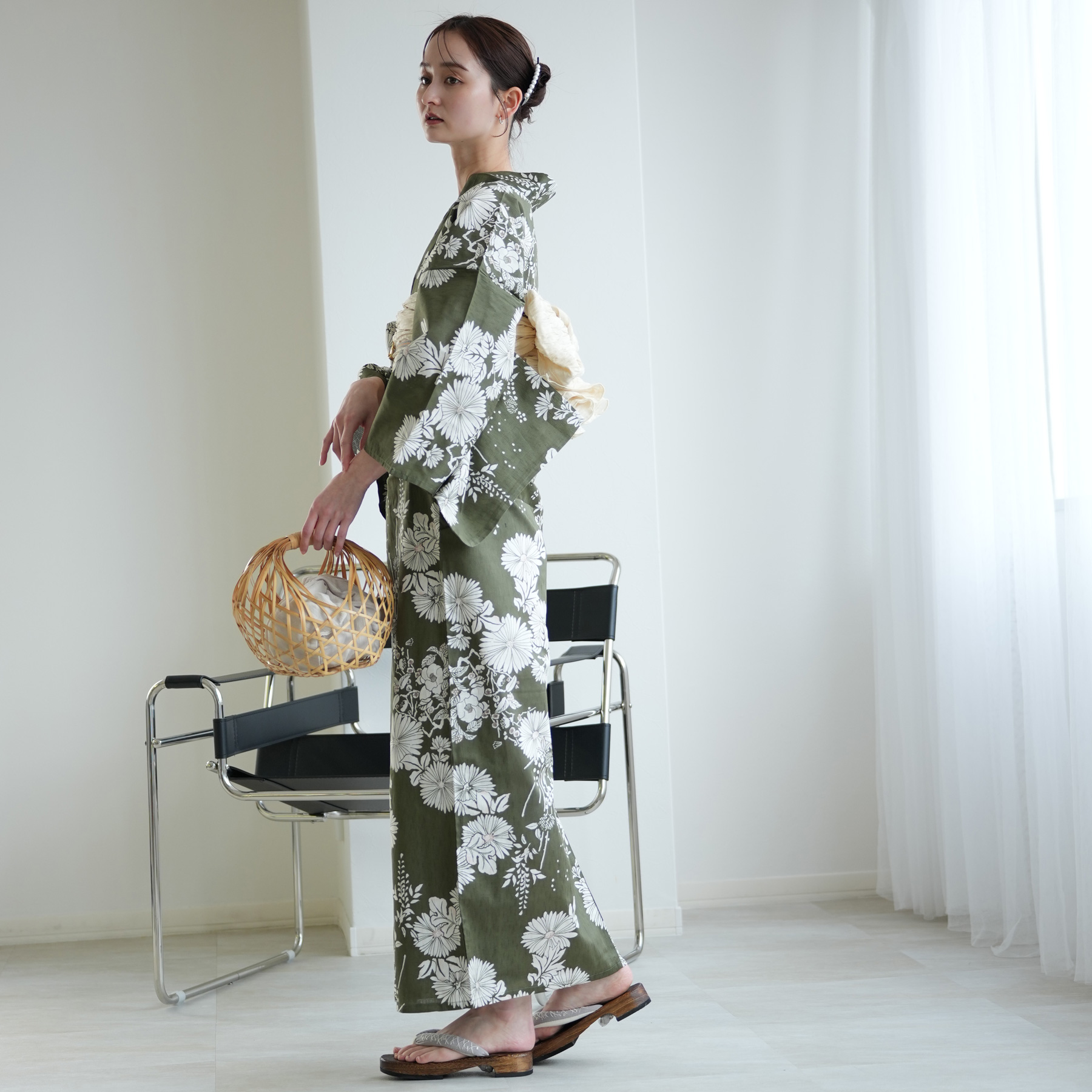 utatane 浴衣 レディース セット 浴衣/帯/下駄 フリーサイズ 古典柄