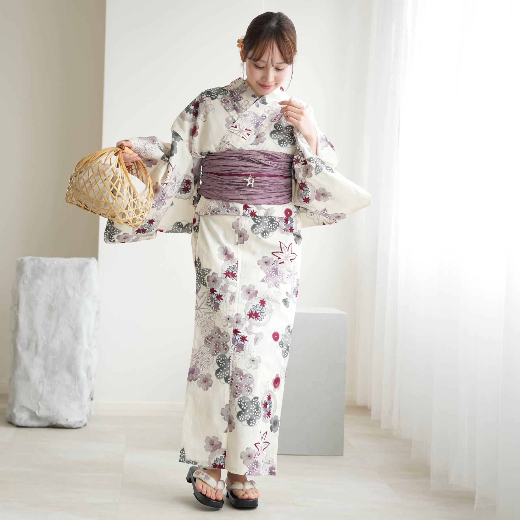 utatane 浴衣 レディース セット 高級変わり織 フリーサイズ 浴衣3点