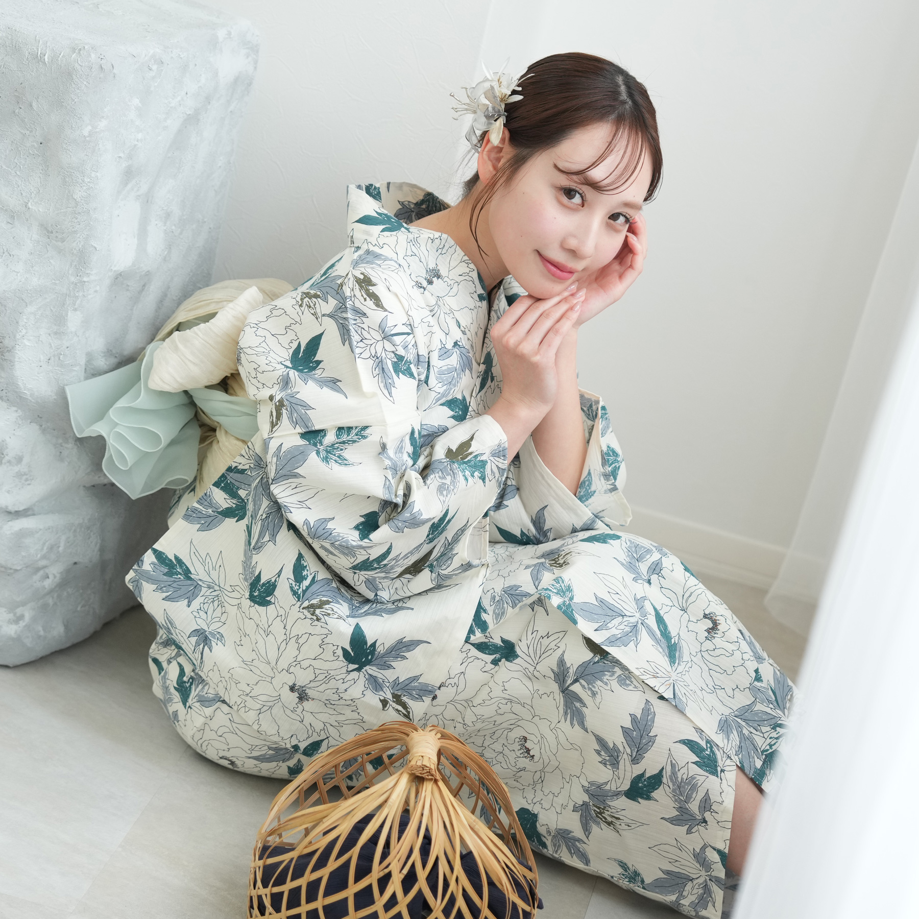 utatane 浴衣 レディース セット 高級変わり織 フリーサイズ 浴衣3点