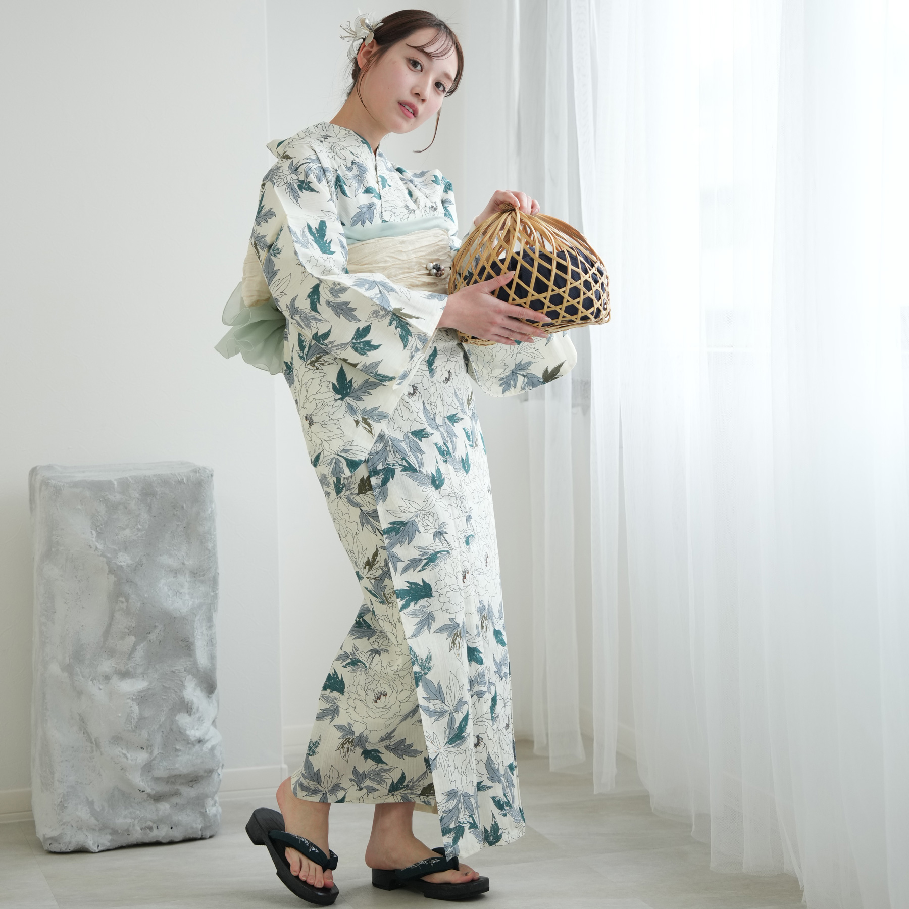 utatane 浴衣 レディース セット 高級変わり織 フリーサイズ 浴衣3点