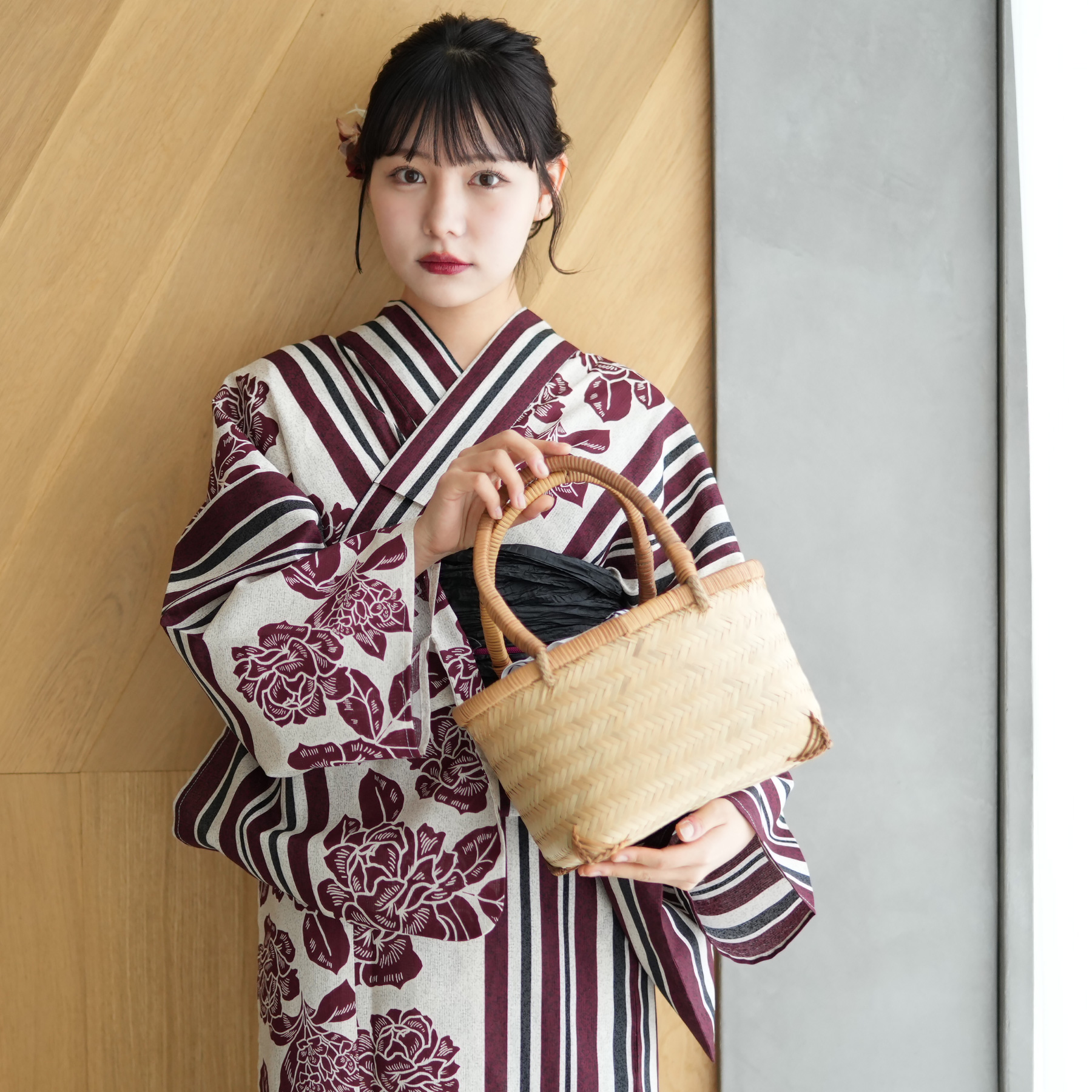 浴衣 レディース セット ニコアンティーク 高級変わり織 浴衣3点セット