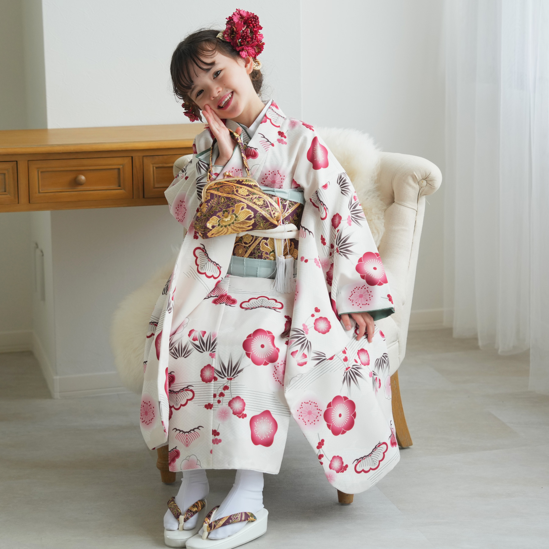 七五三 着物 7歳 振袖 フルセット 購入 ひよこ商店 女の子 四つ身 元禄