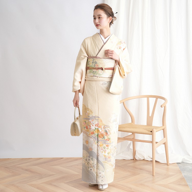 訪問着 レンタル おしゃれ 20点 フルセット 正絹 着物 花柄 七五三 母
