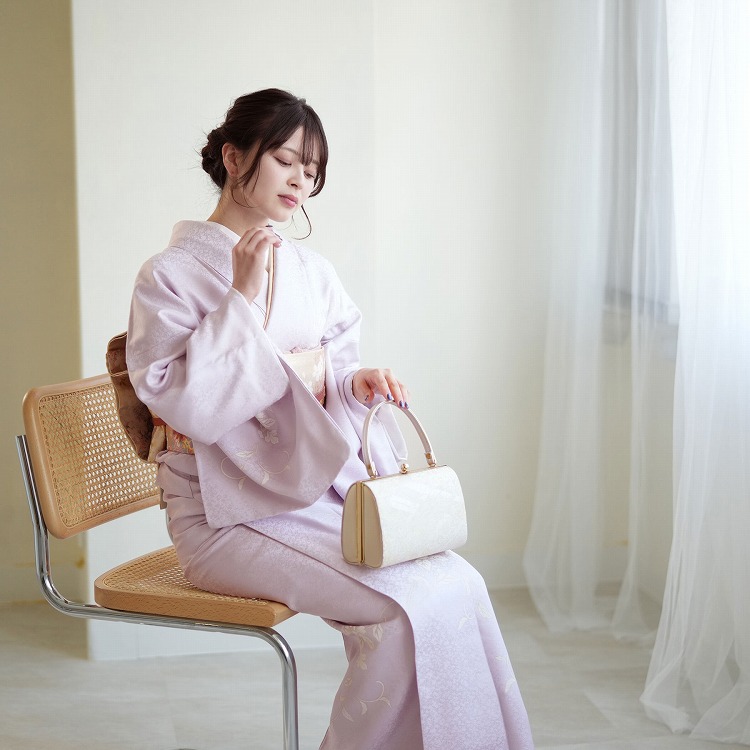 訪問着 レンタル おしゃれ 20点 フルセット 正絹 着物 花柄 紫系