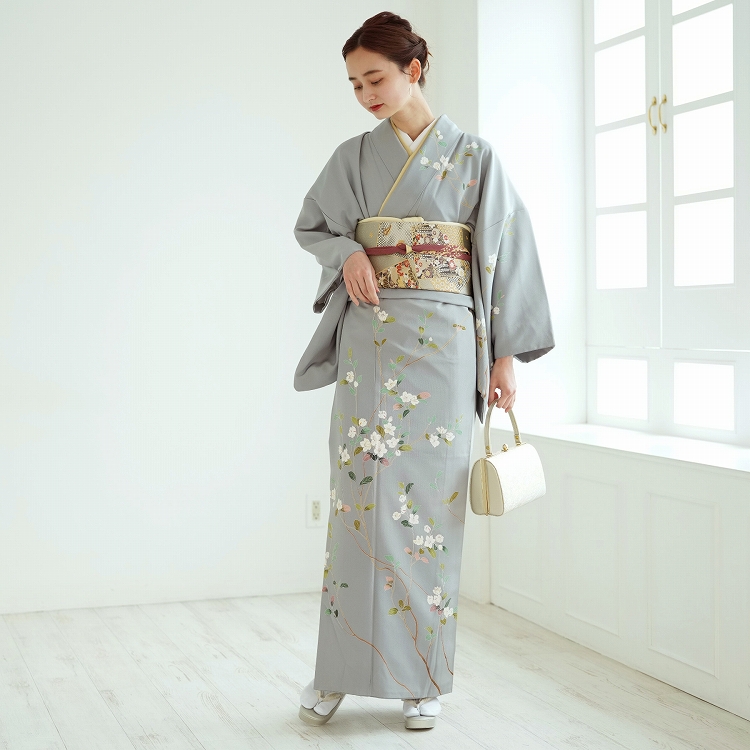 訪問着 レンタル おしゃれ 20点 フルセット 古典柄 レトロ 正絹 着物