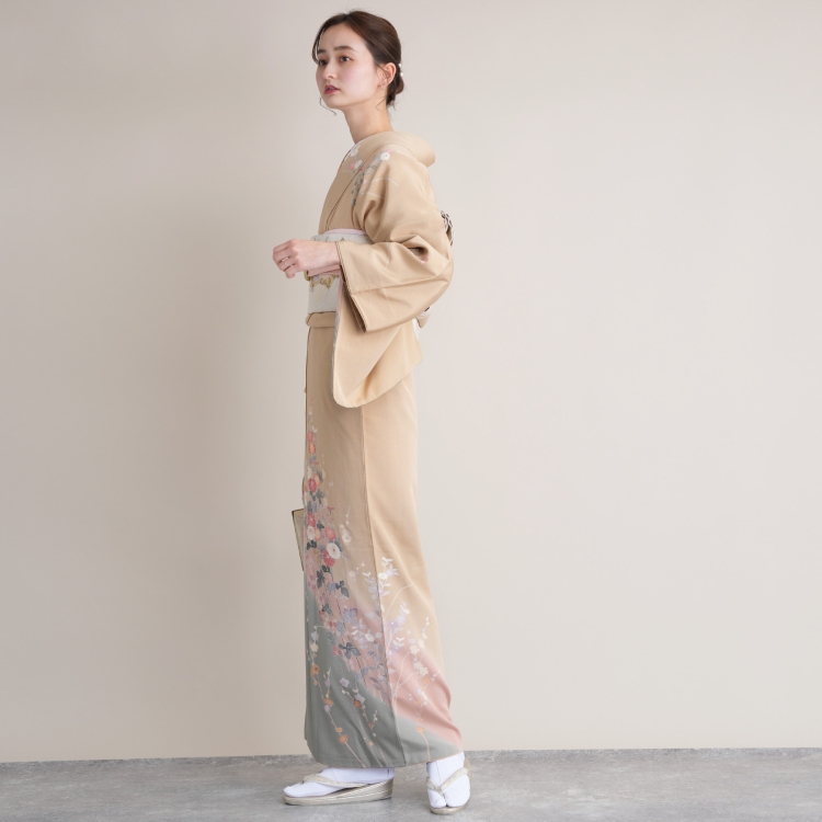 訪問着 レンタル おしゃれ 20点 フルセット 正絹 古典 レトロ 花