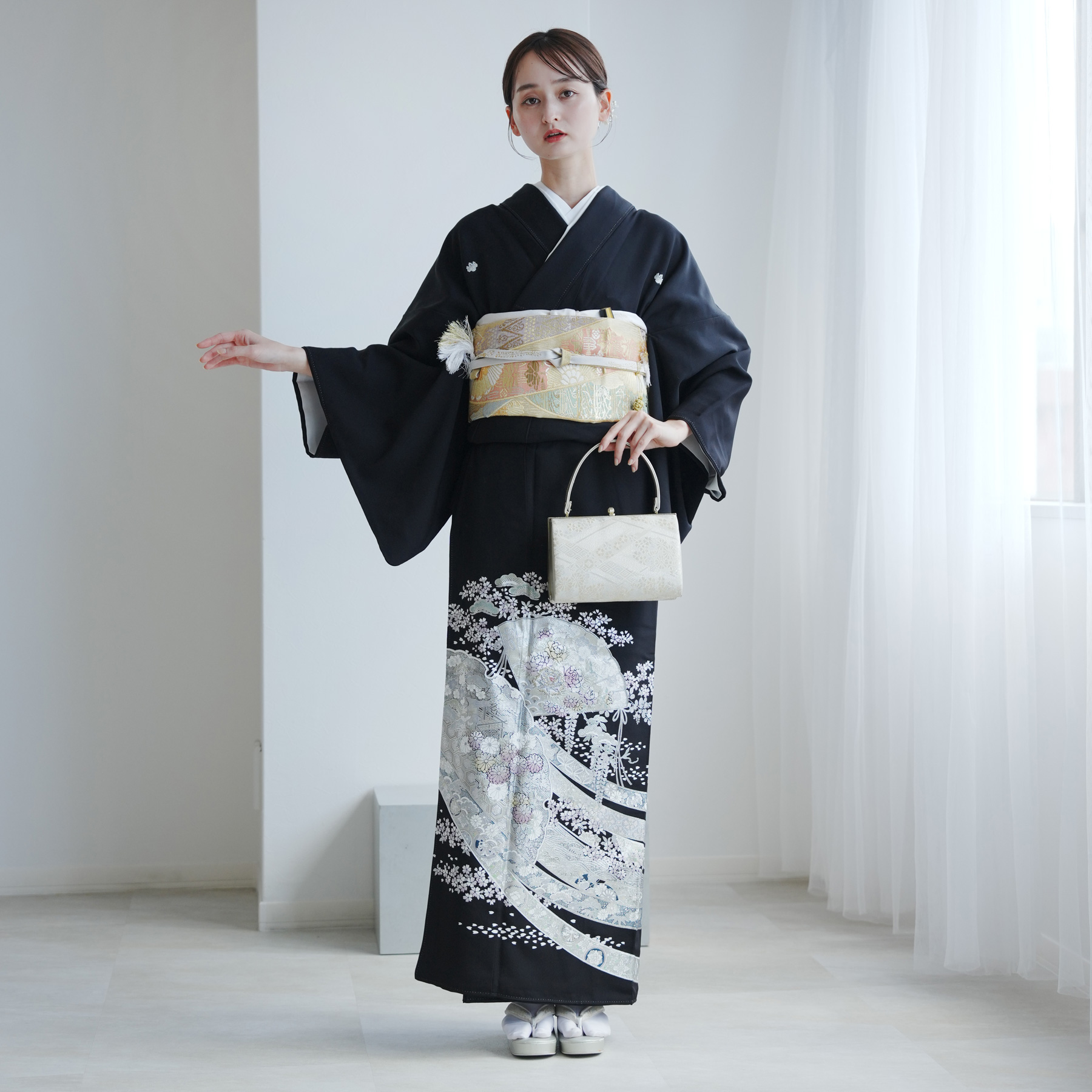 YUMI KATSURA（ユミカツラ） レンタル 黒留袖 桂由美 フルセット 銀の