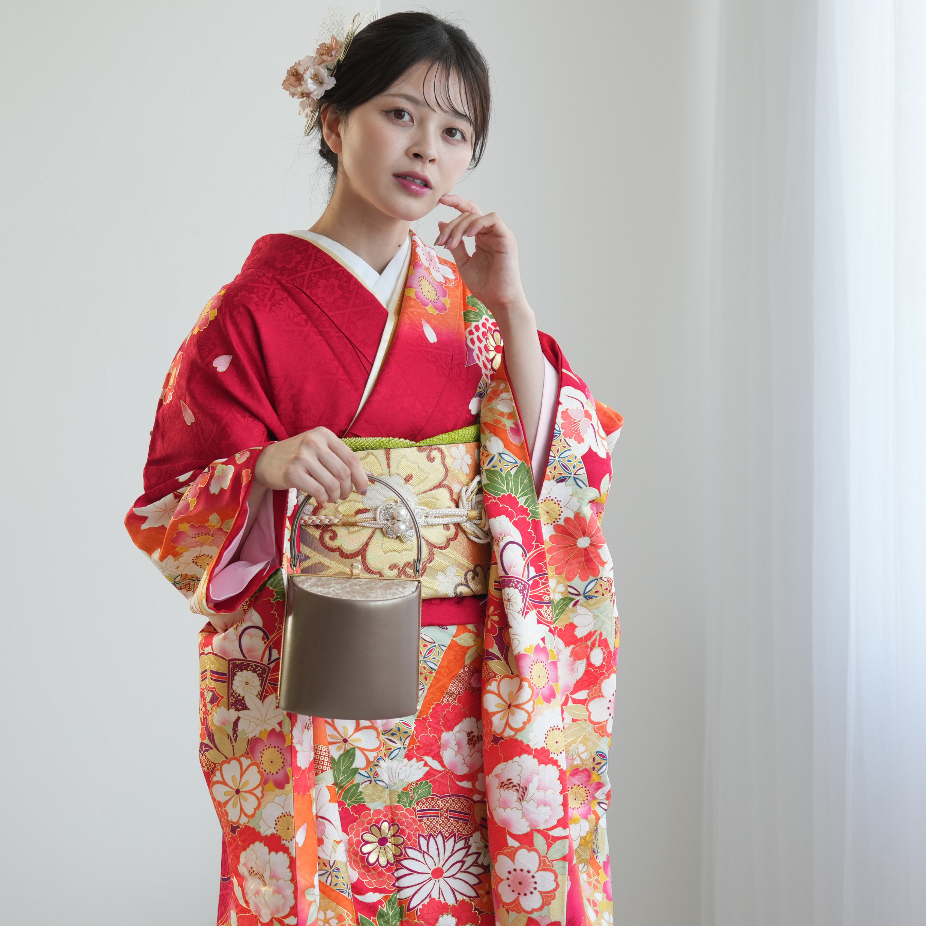 振袖 レンタル 成人式 21点セット 古典 レトロ 結婚式 結納 前撮り