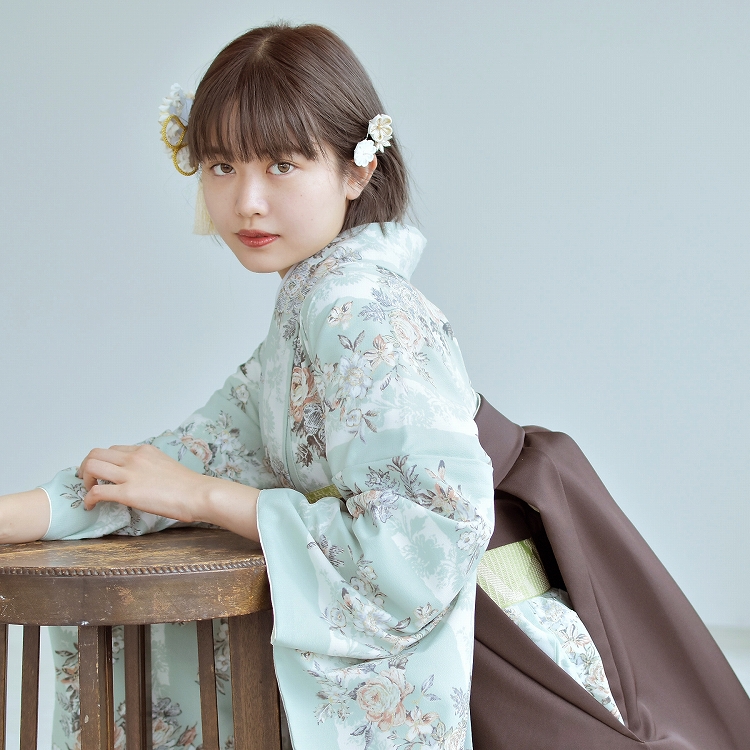 袴 レンタル 卒業式 2尺袖着物 17点セット kami shibai レトロ 袴