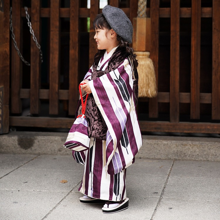 レンタル 七五三 3歳 女の子 フルセット ひよこ商店 レトロ モダン