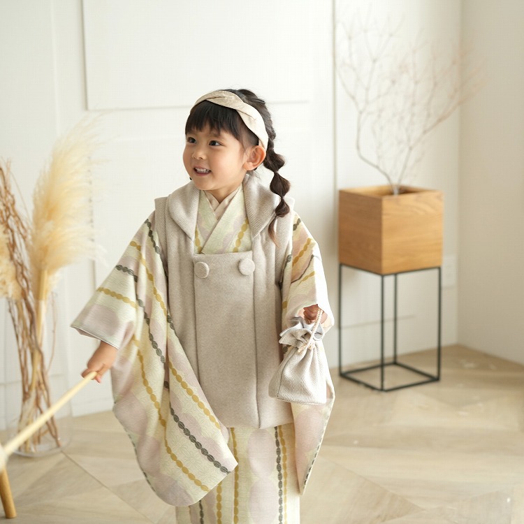 レンタル 七五三 3歳 女の子 フルセット ひよこ商店 古典柄 レトロ
