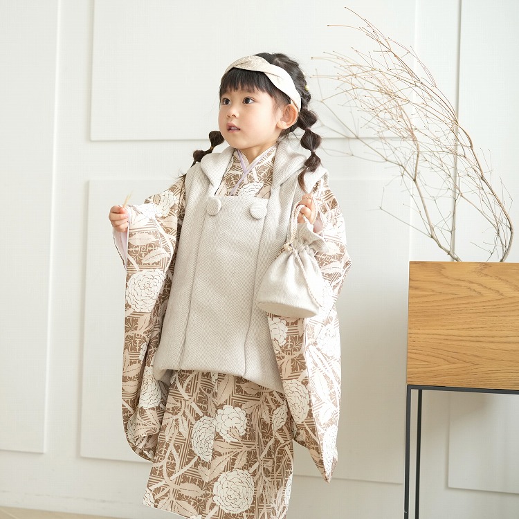 レンタル 七五三 3歳 女の子 フルセット ひよこ商店 古典柄 レトロ