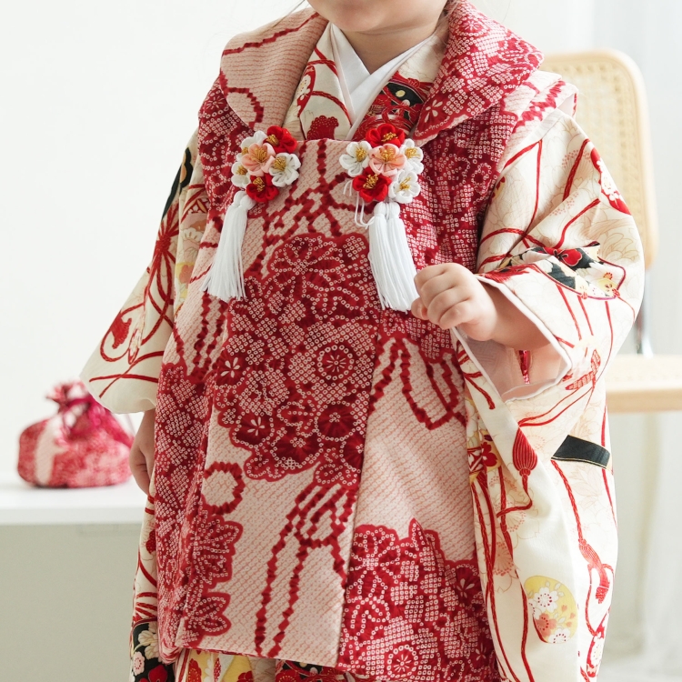 レンタル 七五三 3歳 女の子 七五三セット 古典柄 レトロ 花 華徒然