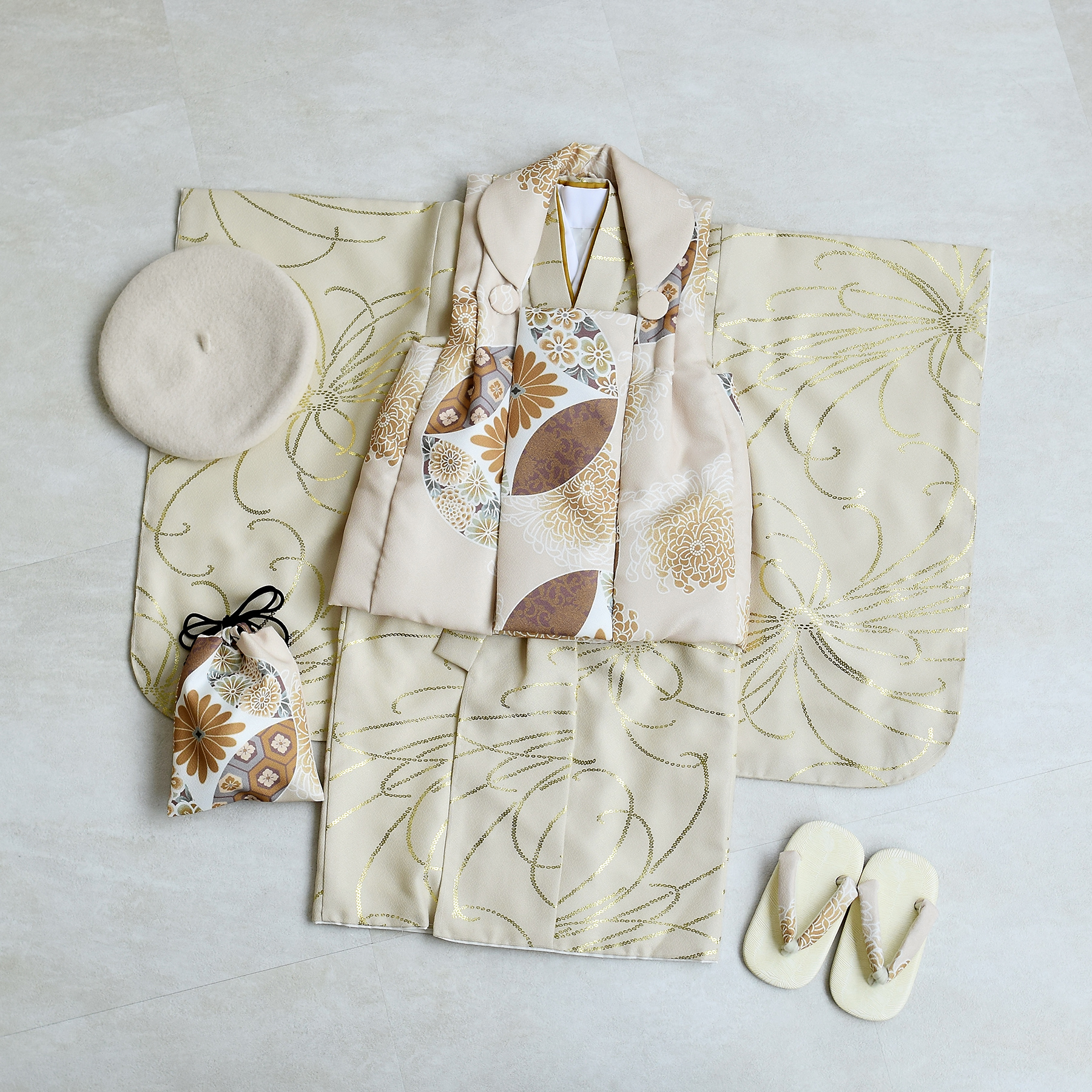 レンタル 七五三 3歳 男の子 七五三セット ひよこ商店 古典柄 レトロ