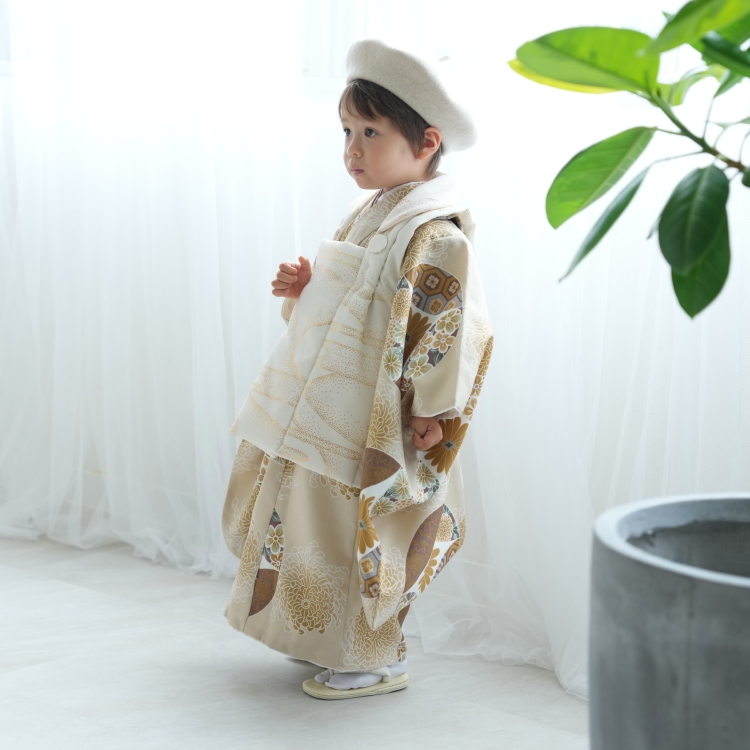 レンタル 七五三 3歳 男の子 セット ひよこ商店 古典柄 レトロ 花