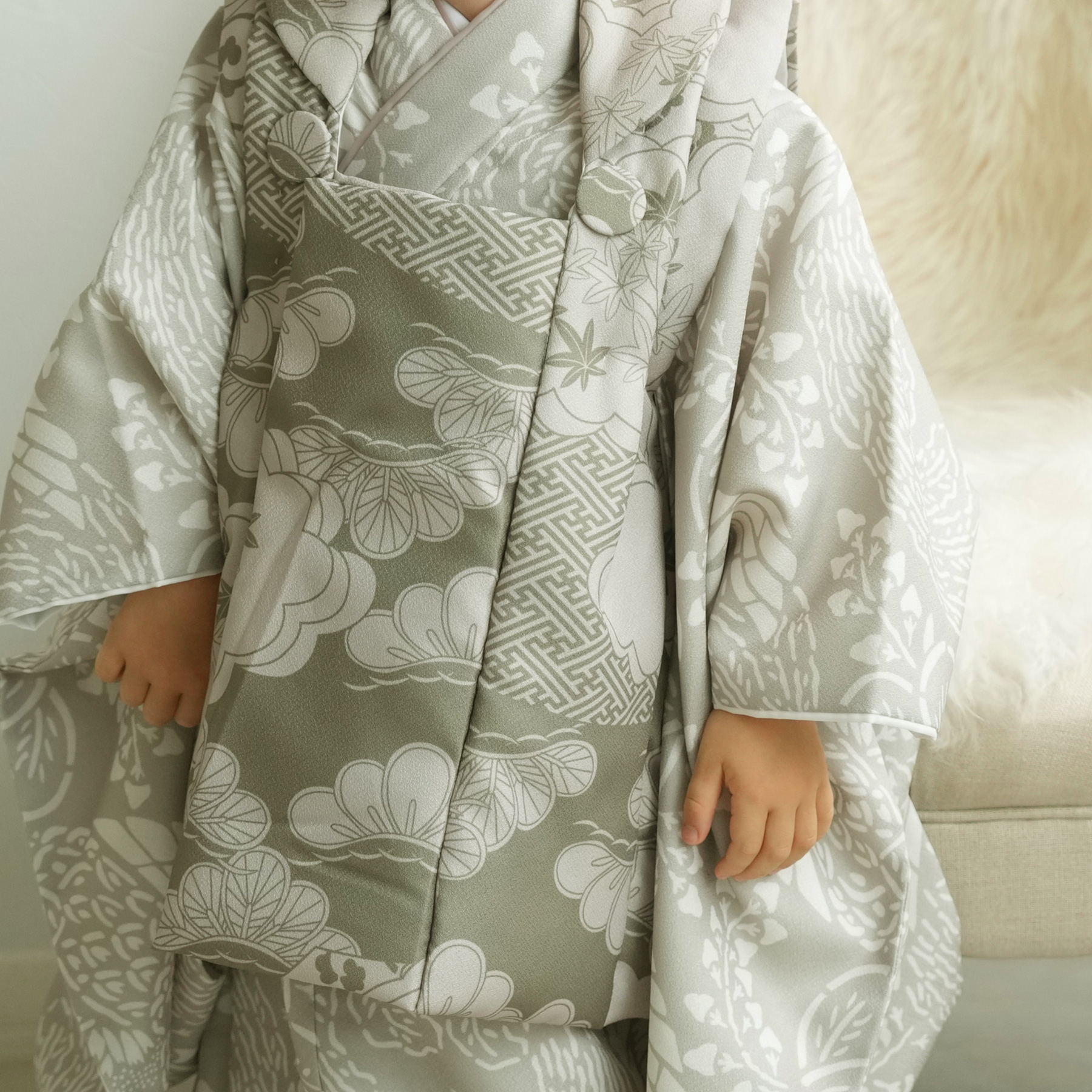 レンタル 七五三 3歳 男の子 ひよこ商店 着物 ベレー帽つき被布フル