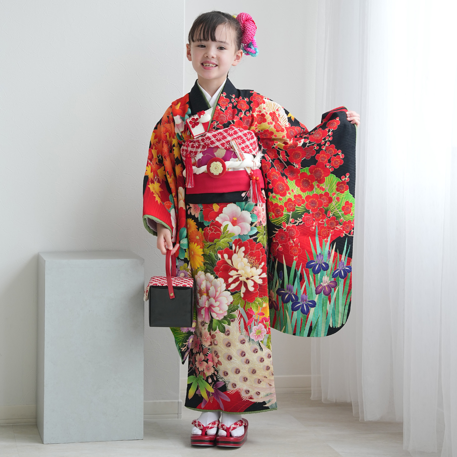 レンタル 七五三 着物 7歳 セット 九重×中村里砂 古典柄 レトロ