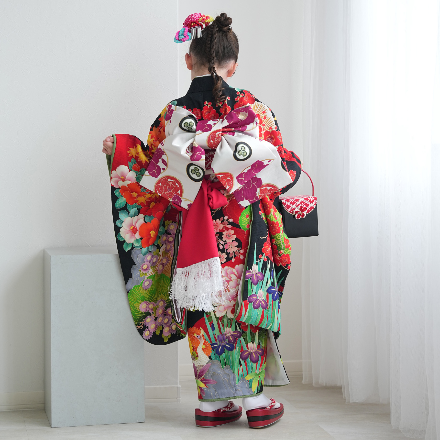 レンタル 七五三 着物 7歳 セット 九重×中村里砂 古典柄 レトロ