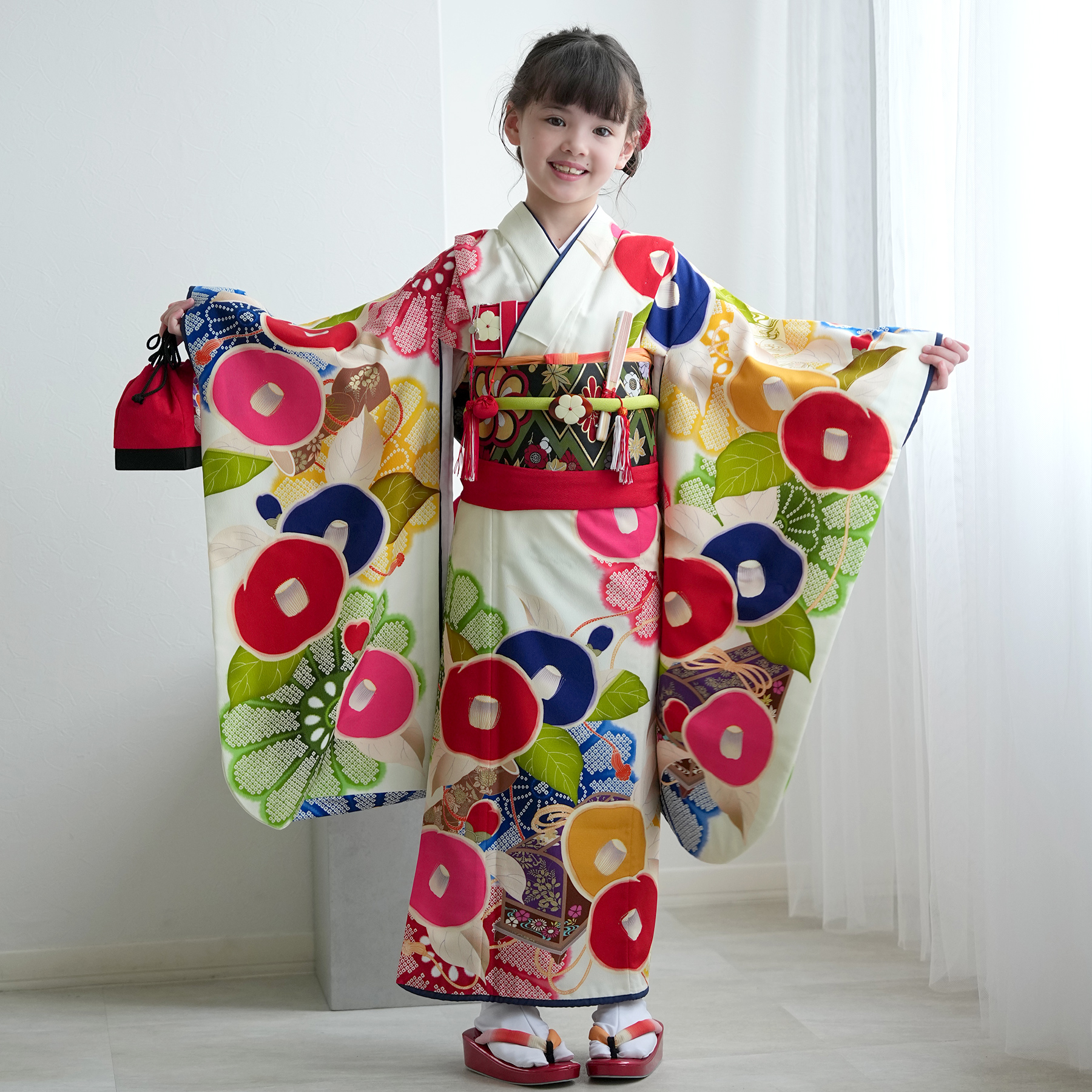 レンタル 七五三 着物 7歳 セット 芸艸堂 UNSODO 古典柄 レトロ