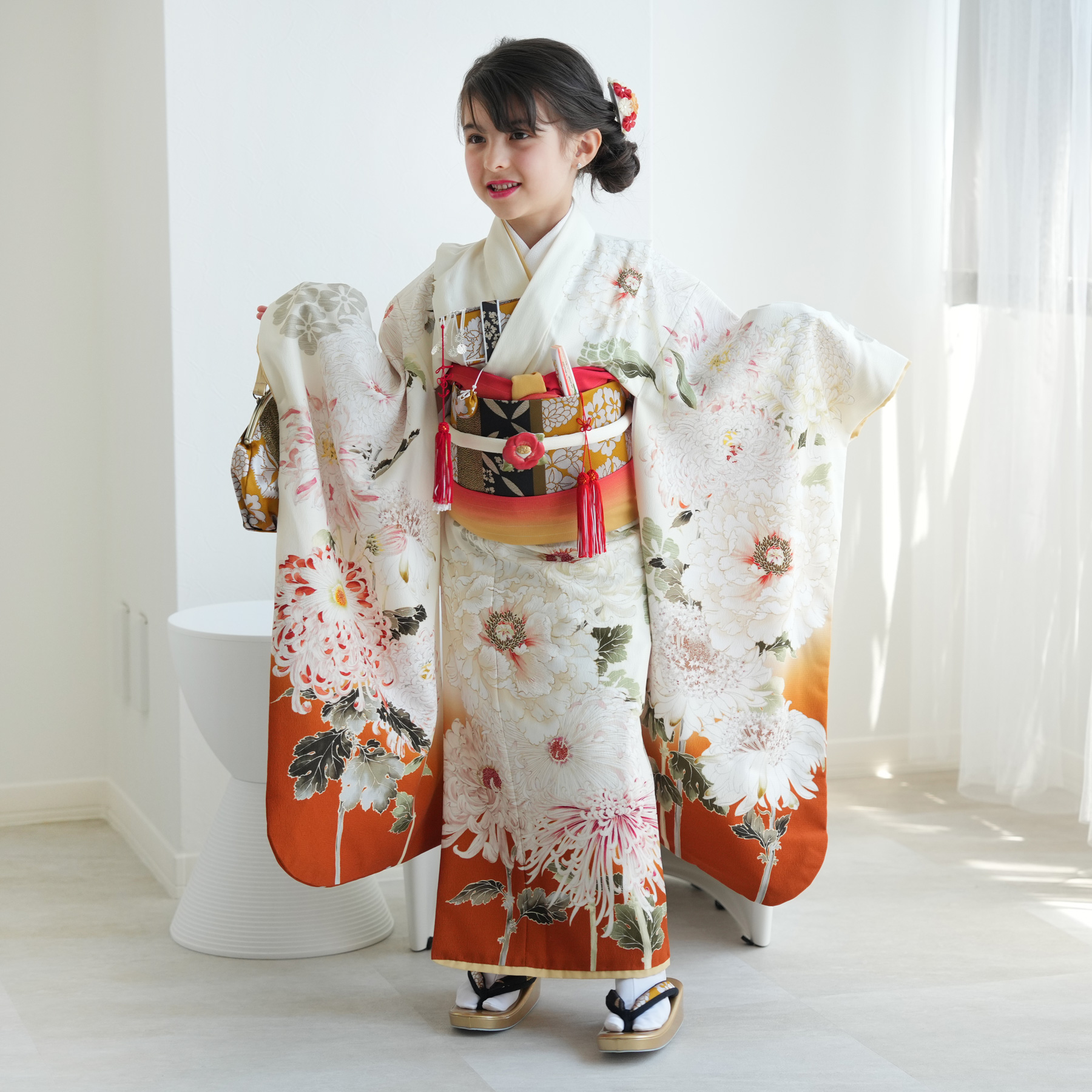 レンタル 七五三 着物 7歳 芸艸堂 UNSODO 古典柄 レトロ アンティーク