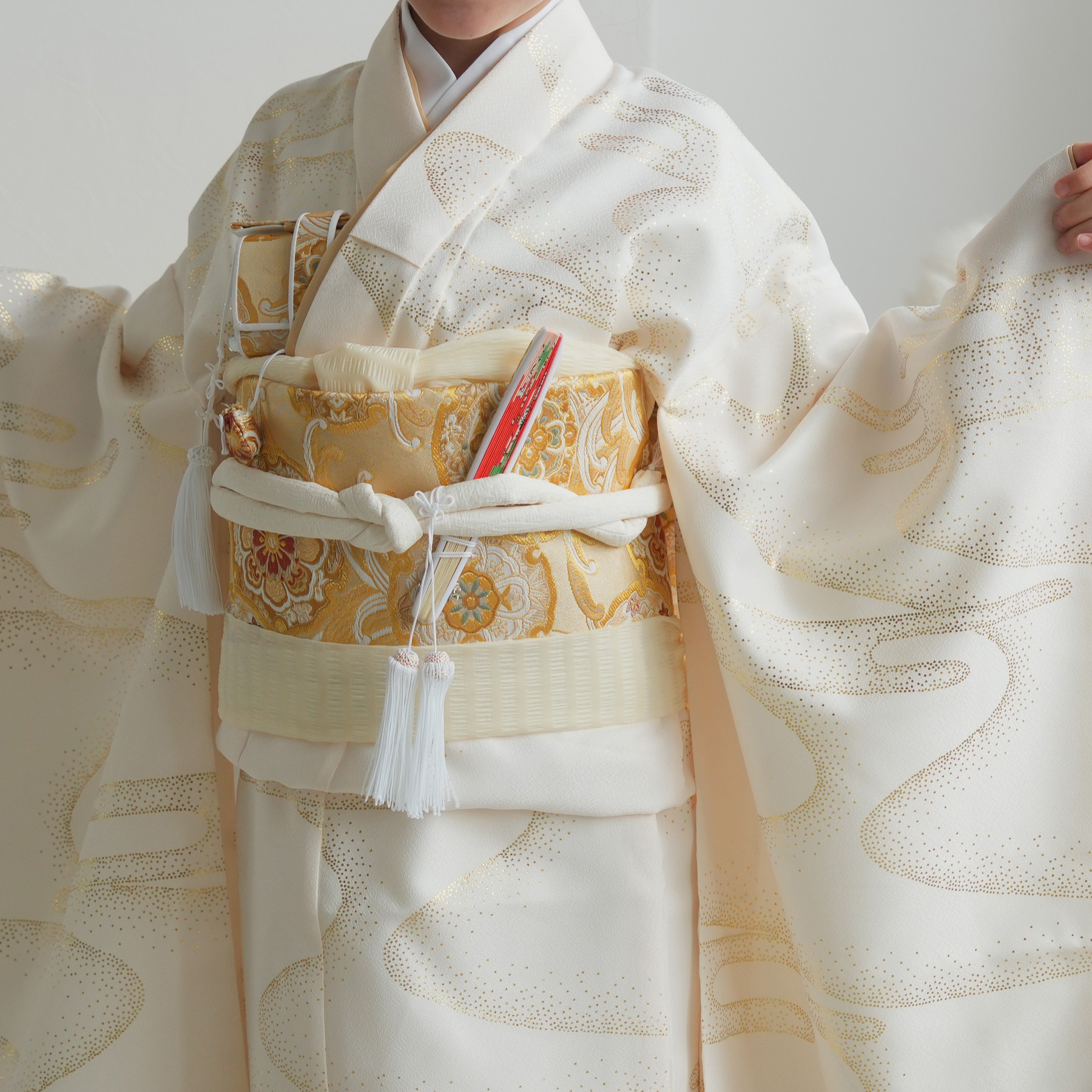 レンタル 七五三 着物 7歳 ひよこ商店 女の子 四つ身 クリーム金彩