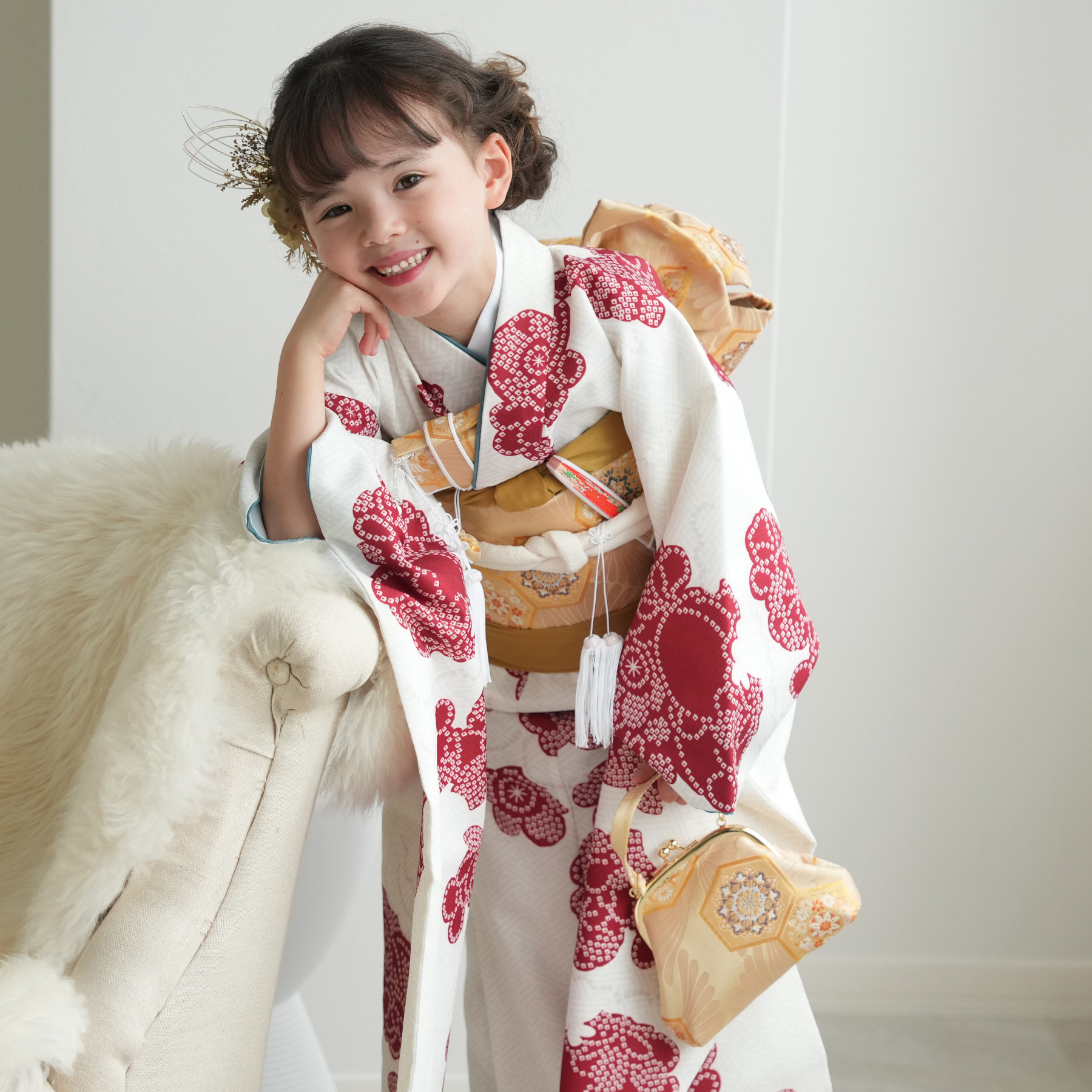 レンタル 七五三 着物 7歳 ひよこ商店 女の子 四つ身 フルセット