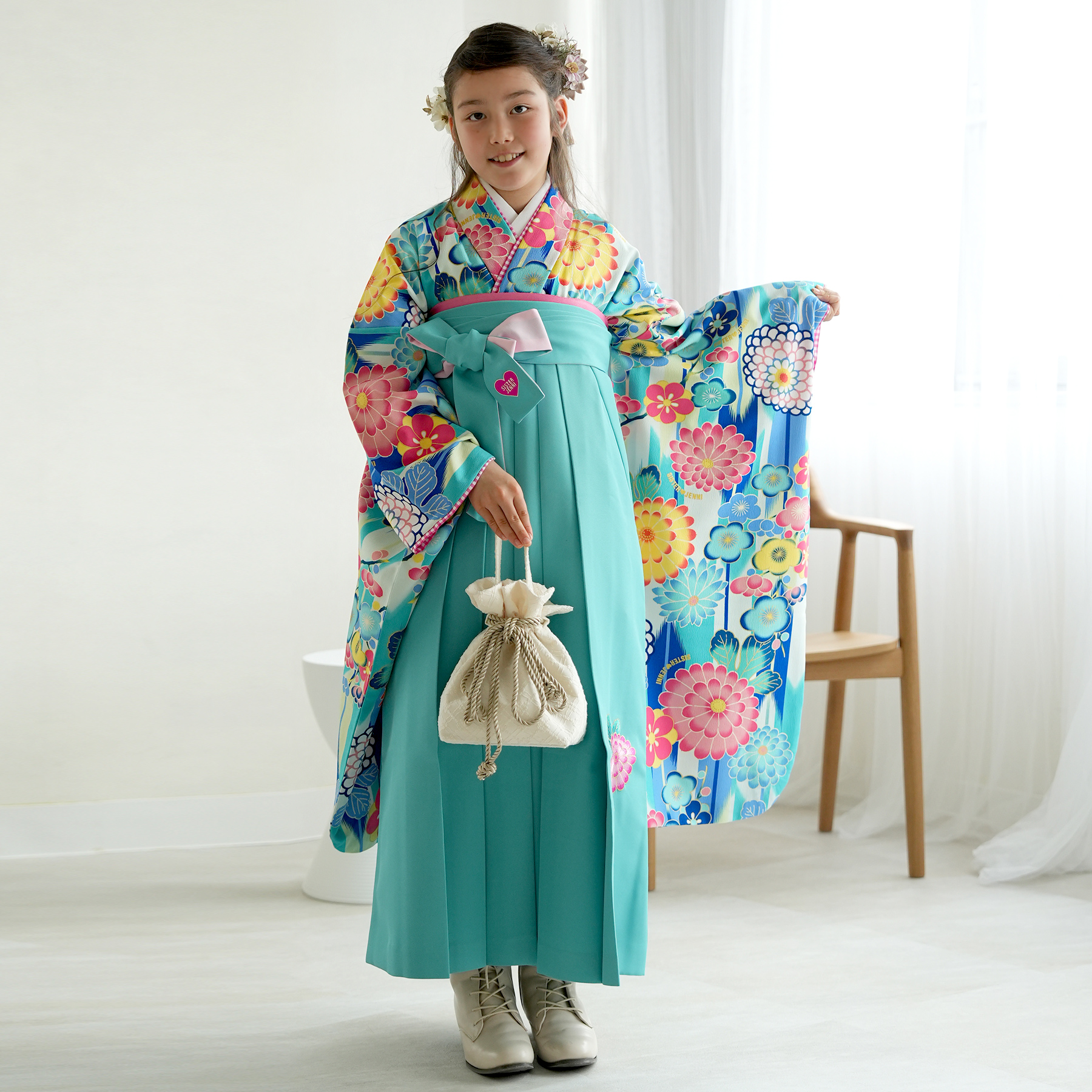 袴 レンタル 小学生 2尺袖着物 15点セット SISTER JENNI / シスター