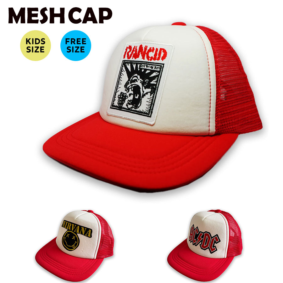 RANCID NIRVANA AC/DC メッシュ キャップ 帽子 cap キッズ ジュニア