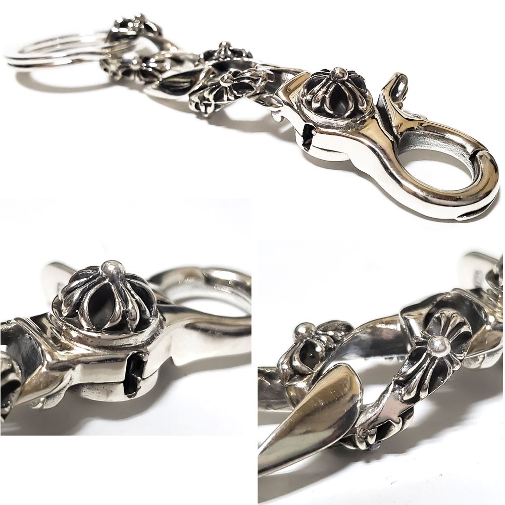 シルバー925 / キーリング フローラルクロス レバーナスカン カラビナ